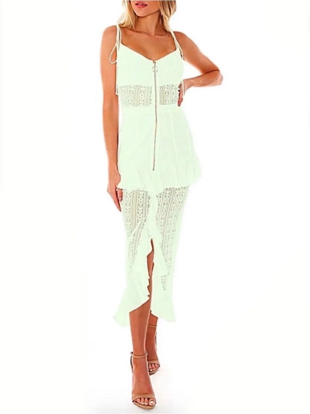For Love & Lemons 🍋 Grace Lovebird Lace Midi Dress MSRP $265 NWT